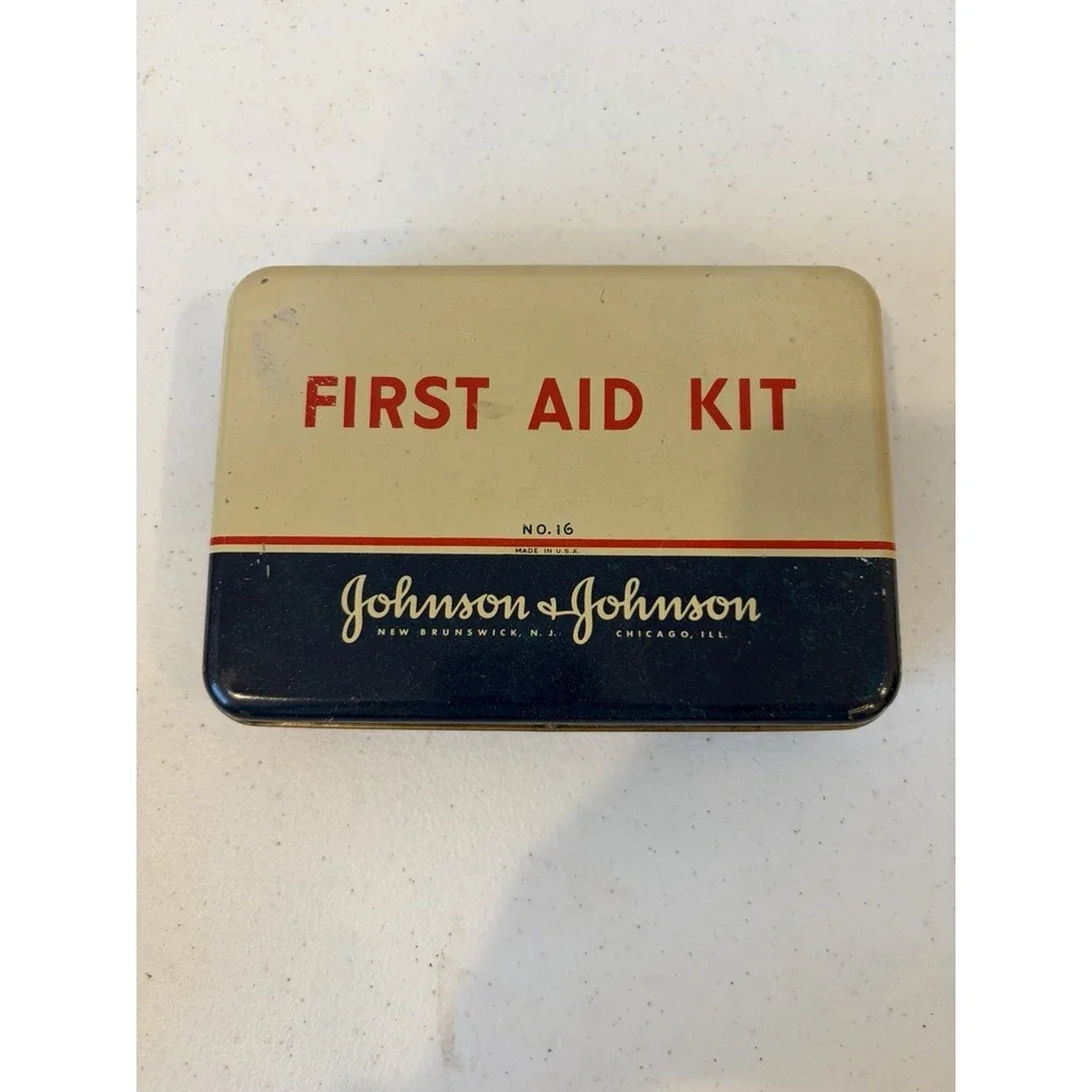 Vintage Johnson & Johnson First Aid Kit No. 16 Tin
